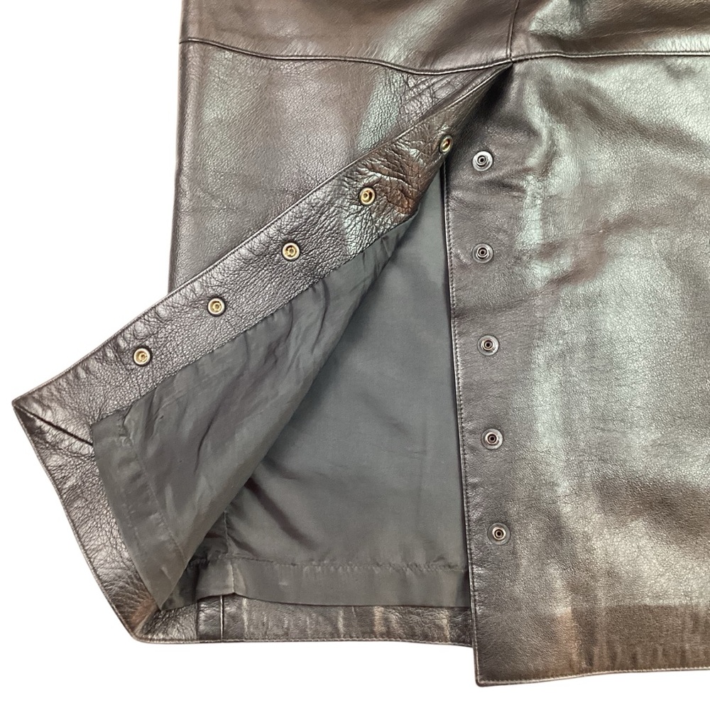 Vintage Genuine Leather Melanzona Maxi Skirt Black - Picture 6 of 11